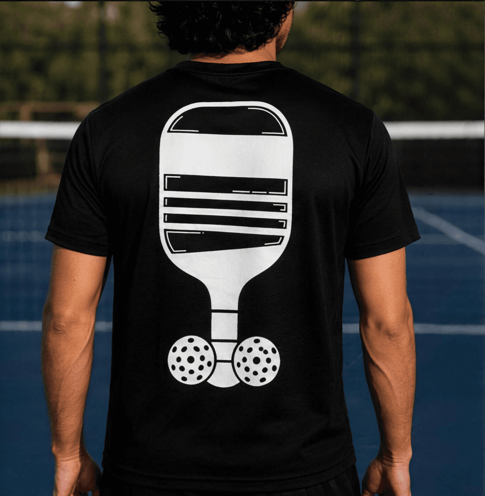 Player wearing the Nasty Pickle Performance Shirt on court